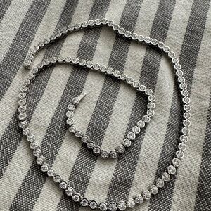 Sterling Forever Helene CZ bezel tennis necklace